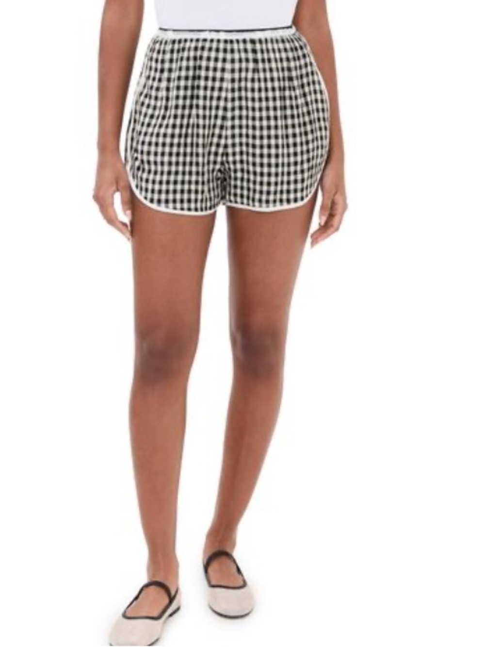 Nackiy Short But Sweet Gingham Nwt Check Olympic Shorts In Noir Vichy — image 2 of 8